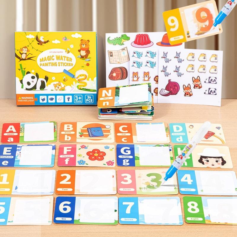 

Early Education Magic Water Painting Book Repeated Draw Water Pen Animal Cognitive Educational Toy Sets Kids Early Learning Book