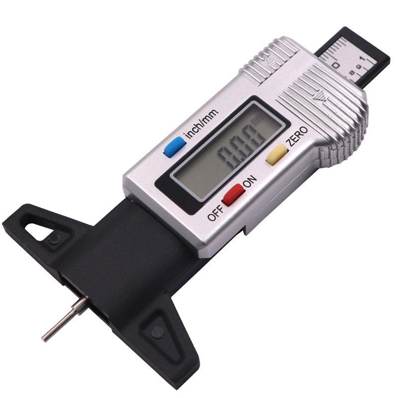 Digital Tire Tread Depth Gauge 0-25mm with Metal Needle & Vernier Caliper