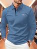 Men's Work Shirts Long Sleeve Casual Summer Printed ROME T-Shirt - Stylish and Versatile Top, Geometric Design, Lightweight Polo Golf Shirt