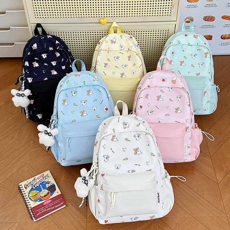 Cartoon Print Backpack Student Schoolbag Women's Lightweight Backpack