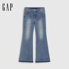 Women's Low-Rise Washed Raw Hem Flare Jeans