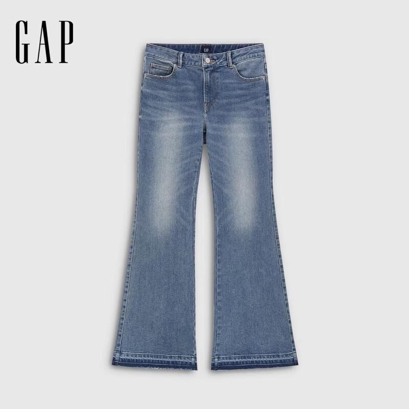 GAP Women s Low-Rise Washed Raw Hem Flare Jeans 26