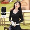 Baleno Women's Faux Layered Crew Neck Long Sleeve T-Shirt