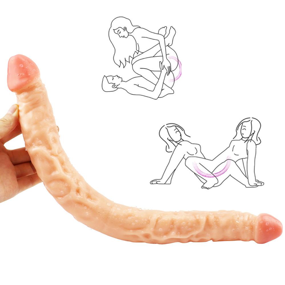 Double-end Realistic Dildo Soft Dildos Sex Toys for Woman Couples Penis Anal Butt Plug Female Masturbation
