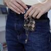 Charming Denims Heart Keychain Cute Design Sturdy Fabric Perfect For Keyrings Bags Gift Giving