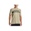 Under Armour Logo Print Fitness Training Athletic Fitted Quick-Dry Crew Neck Short Sleeve T-Shirt Men Tops Khaki 1370519-037
