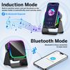 5-in-1 Wireless Induction Bluetooth Speaker with Phone Stand, Stereo Sound, 3500mAh Battery, RGB Light, 360° Holder – Gift for Men & Women