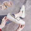 Genuine Leather Little White Shoes Women's British Style Small Leather Shoes Mori Women's Literary and Retro Small Fresh Women's Single Shoes Large Si
