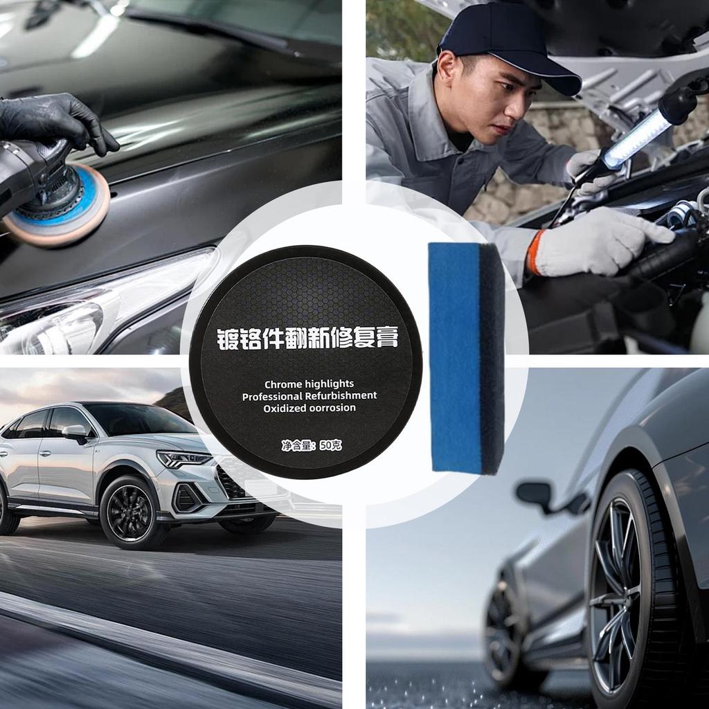 Car Chrome Cleaner Automotive Tarnish Remover Repair Agent Automotive Maintenance Care Repair Cream For SUVs RV Motorcycles