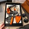 Satin high-end tied hair long silk scarf headband elegant and simple versatile hair band headband streamer hair accessories women's tied bag