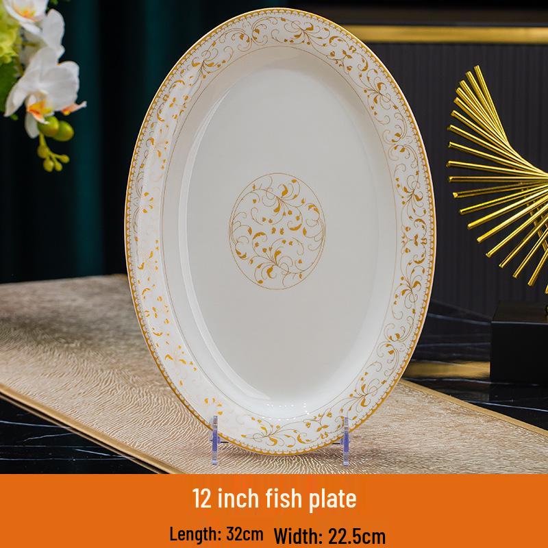 Sun Island Goldrand Bone China Tiefer Teller: Suppen-, Abendessen-, Reis- und Dessertteller - Elegantes Keramikgeschirr.