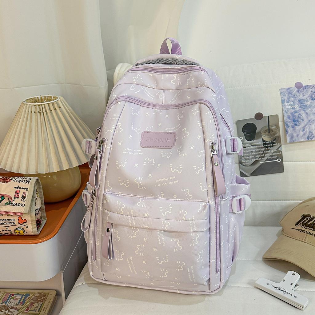 Schulrucksack Cartoon Klein Frisch Mädchen Rucksack Mehrere Fächer Highschool Schülerrucksack Weiblich Hoher Wert College-Stil Mittelschüler
