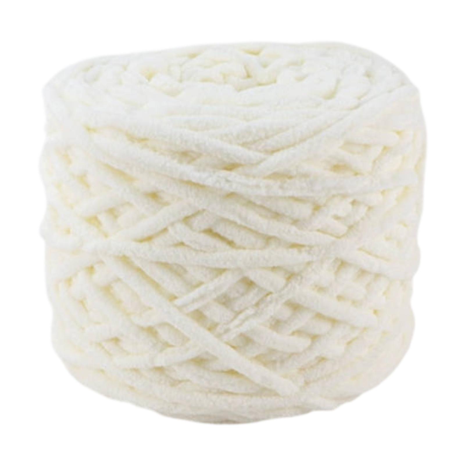 Chunky Chenille Yarn Home Decor Bulky Yarn Bulky Chunky Yarn Arm Knitting Yarn for Bags Crochet Projects Scarf Knitted Blankets белый