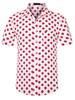 Lars Amadeus Slim Fit Polka Dot Dress Shirt with Collar and Size 2XL Men's Button-Down Pockets, Red,