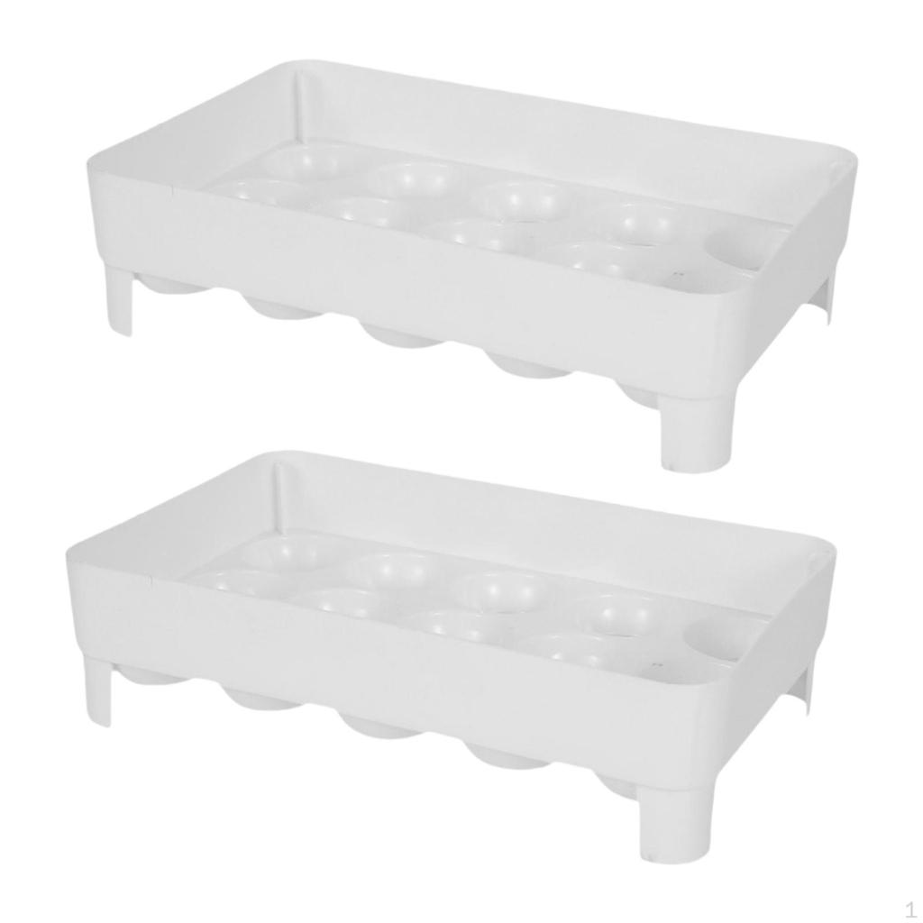Refrigerator Egg Holder Dispenser Countertop Kitchen Storage Tray Space Saving Portable