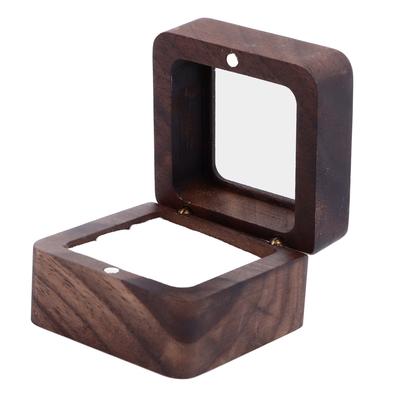 Doppel-Ringbox Etui Holzringbox mit transparentem Deckel für Hochzeitszeremonie Verlobung Heiratsantrag
