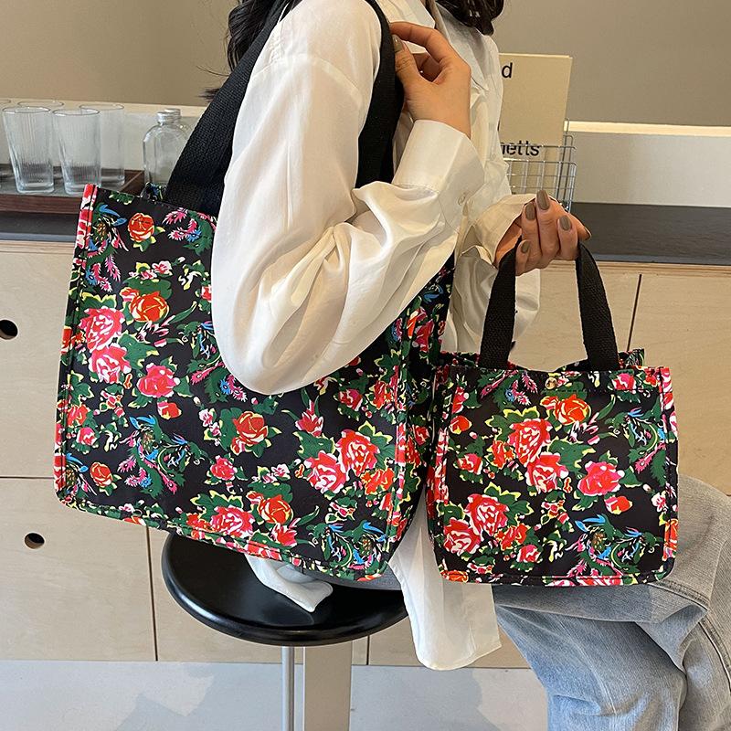 College Students In Class Chinese Style Bags for Women In Summer Canvas Bags for Women Ins Large Capacity Versatile One Shoulder Handbags