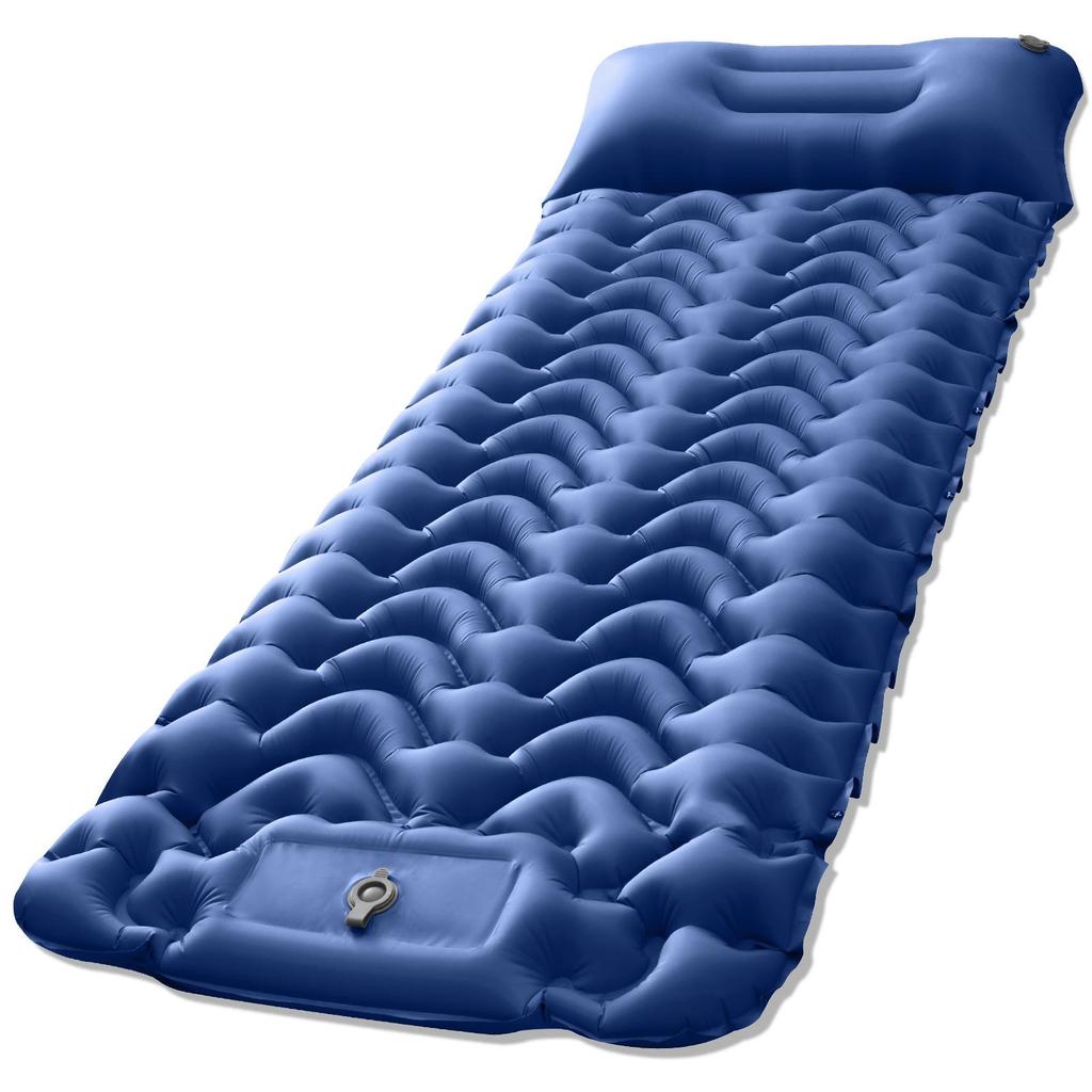Portable Foot-Pump Inflatable Camping Mattress - Outdoor Tent Sleeping Pad