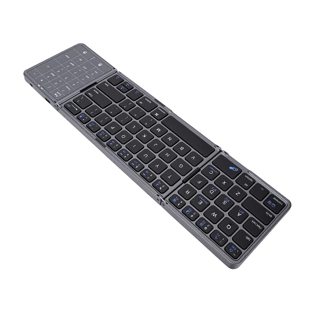 Portable Foldable Keyboard with Touchpad Rechargeable Bluetooth Travel Keyboard for Smartphones Tablets Laptops