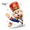 Seasonal Home Window Decor Christmas Static Clings, Removable Glass Decals, Snowman Santa Reindeer Nutcracker Office Store Displays with Snowflakes,