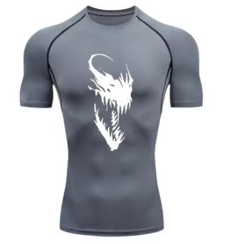 Venom Pattern 2026 Men's Sports T-Shirt Training Fitness Exercise T-Shirt Anti-Wear Clothing Sports Men's