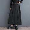 Black Plus Size Vintage High Waist Casual Loose Summer Wide Leg Skirt Pants Women Trousers