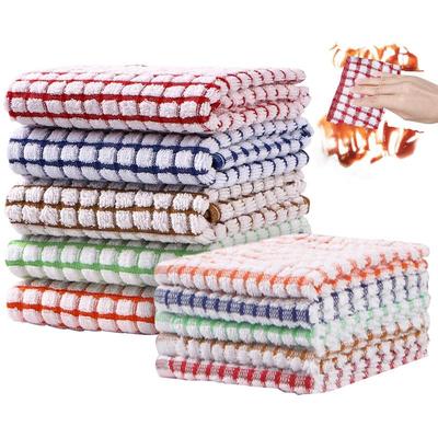 Torchon de cuisine 10X Torchons de cuisine en coton pour cuisine 15,75x11,02 pouces Tissu en coton ultra doux Séchage rapide Torchon de cuisine en sac de farine