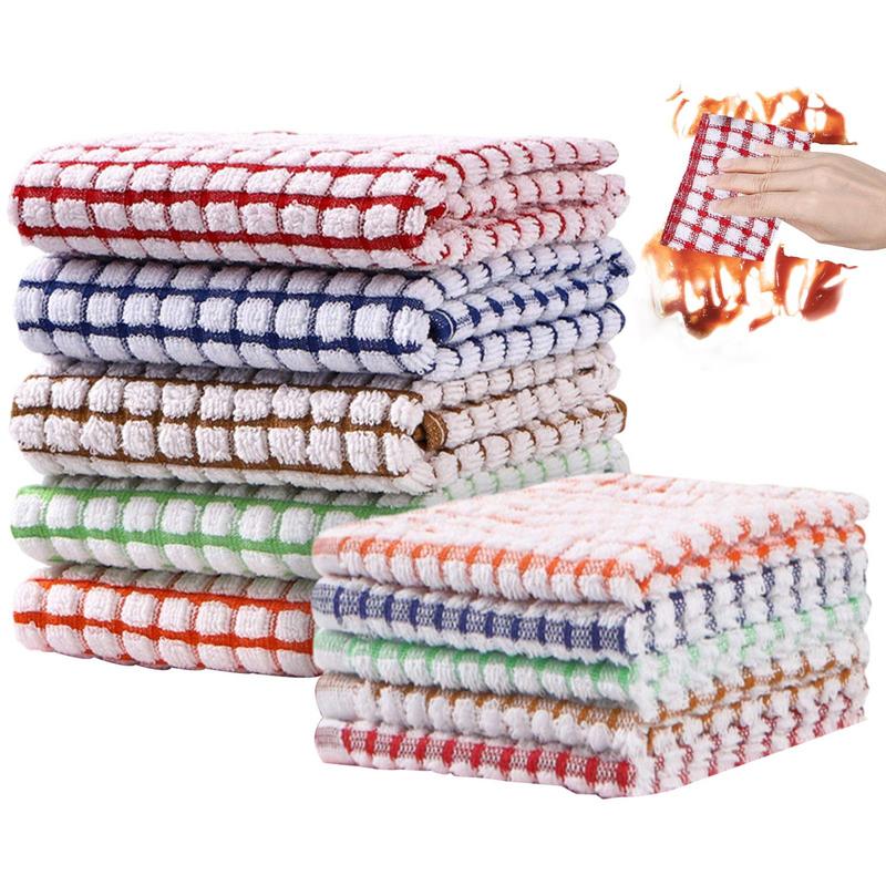 Kitchen Tea Towels 10X Cotton Dish Towels For Kitchen 15.75x11.02 Inches Ultra Soft Cotton Cloth Quick-Drying Flour Sack Dish
