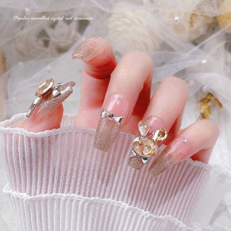 Pack of Luxury Nail Charms Studs Nail Rhinestones Gems Luxury Nail Art Rhinestones Crafts Diamonds Crystal Jewels Stones
