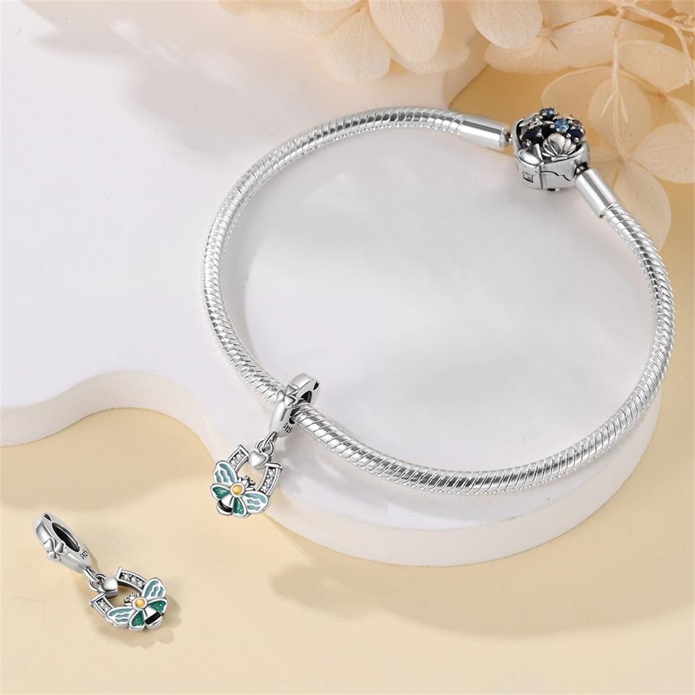 Original Copper Charms Luxury Heart Animal Blue Bee Flower Beads Fit Bracelet Diy Women Making Delicate Gift