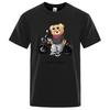 2024 Street Teddy Rider Printed T-Shirt Men Loose Casual Short Sleeves Summer Breathable Tee Cotton Men Clothing Harajuku