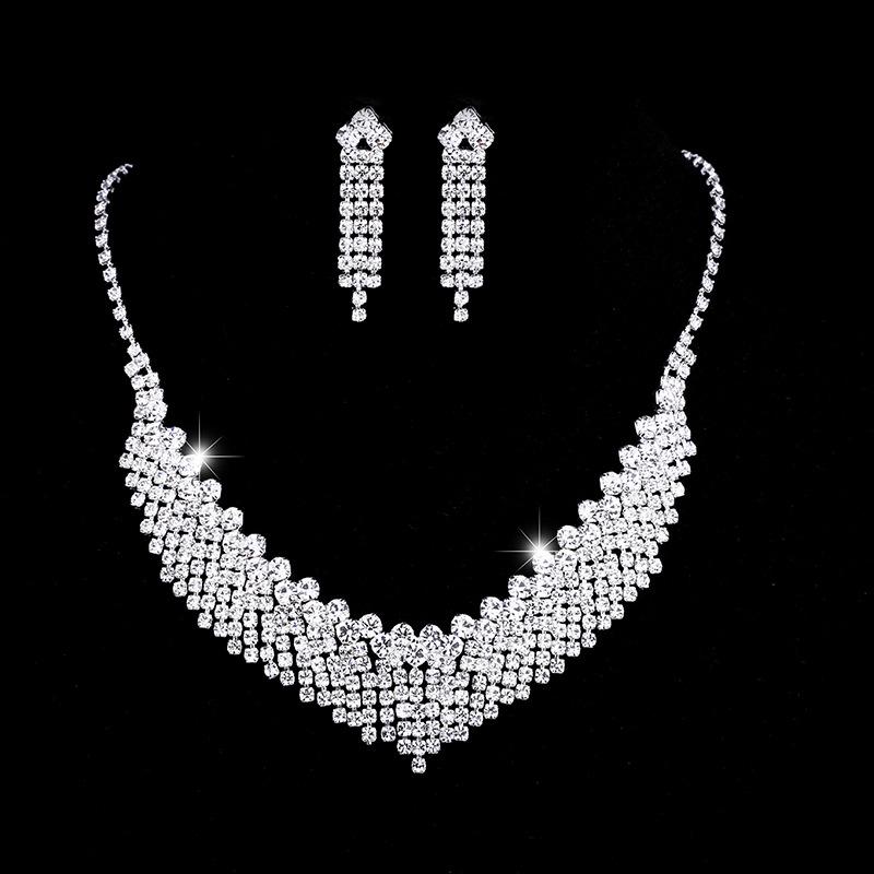 

Angel wing necklace choker bridal set accessories 563 wing crystal
