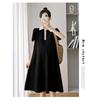 Maternity dress summer short-sleeve polo dress with turn-down collar short-sleeve maternity dress