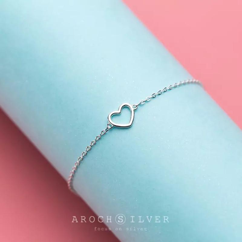 Beixi S925 Sterling Silver Heart Bracelet – Women s Korean Style Fashionable Jewelry