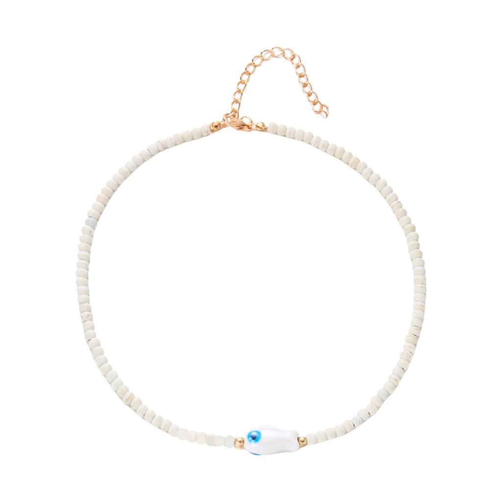 Bohemian Style Ceramic Fish Beaded Necklace Colorful Lightweight Collarbone Chain Jewelry For Women
