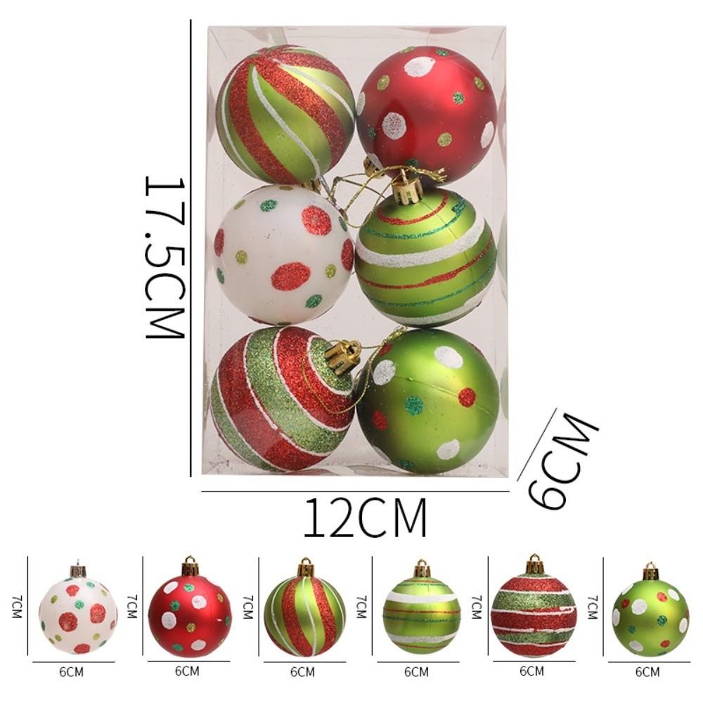 Plastic Christmas Baubles 6cm Christmas Tree Hanging Baubles Holiday Home Decor