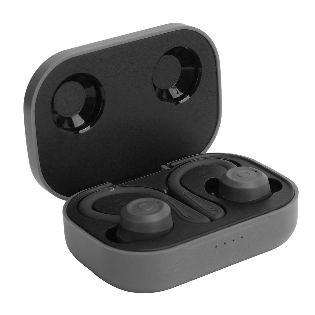 Bluetooth Ear Hooks Earphone Wireless Sports inEar Headset Earbuds with Charging Box(Noir )