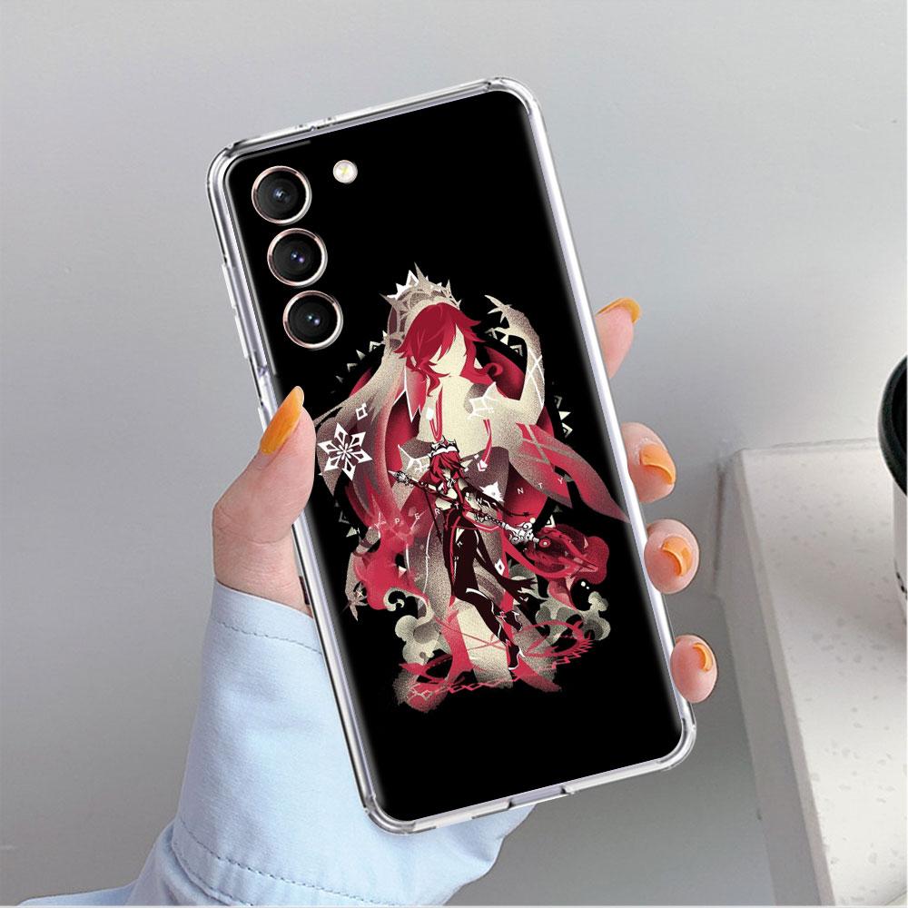 Anime Genshin Impact Clear Case For Samsung Galaxy S22 S20 FE S21 S10 S9 Plus Note 20 Ultra 10 Lite Transparent Phone Shell