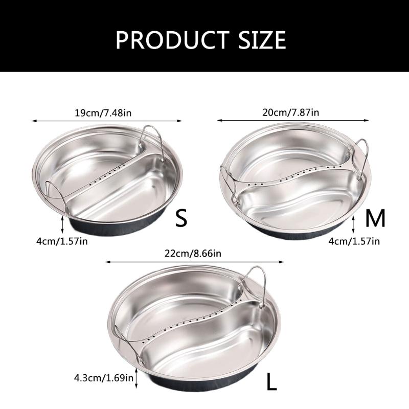 Stainless Steel Divided Steaming Plate Convenient Steamers Plate Accessory for Outdoor Cooking Round Food Holder Tray