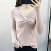 Pullover mit V-Ausschnitt für Damen, schmale Passform, kurzes Oberteil, Pull-Pullover, Strickpullover, solide Langarm-Damen, Frühling und Herbst