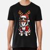 Australian Shepherd Dog Reindeer Light Vintage Ugly Sweater Santa#039;s Hat Xmas TS Unisex T-Shirt