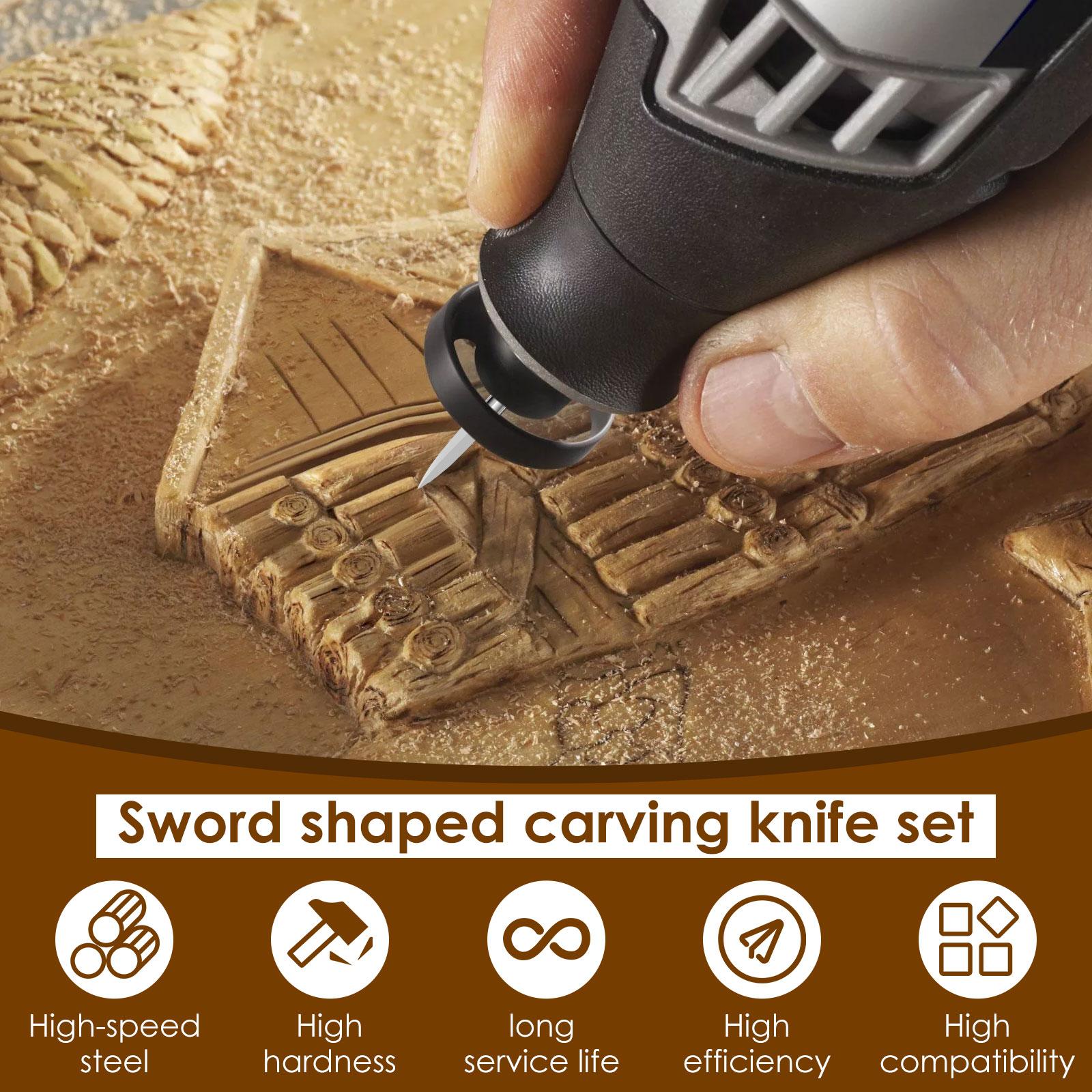 

24Pcs High Speed Steel Sword Shape Carving Drill Bit Set Versatile High Hardness Engraving Drill Accessories for Engraving Pen 24pcs 50mm