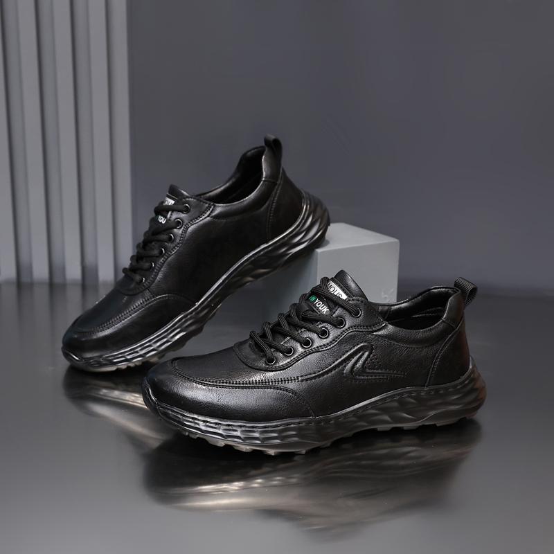 Fashion Golden Sapling Men's Outdoor Sports Loafers Winter Fashion Leather Casual Shoes Male Soft Comfortable Platform Flats Footwear