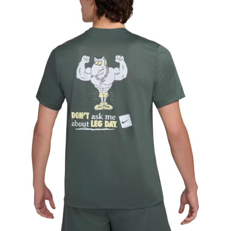 Nike Letter Print Crew Neck Straight Cut Short Sleeve T-Shirt Men Tops Green FZ8045338