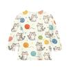Kinder Tierdruck Rundhals Dreiviertelarm Lässiges T-Shirt Weicher Bequemer Stoff Geeignet für Alltag und Spielen