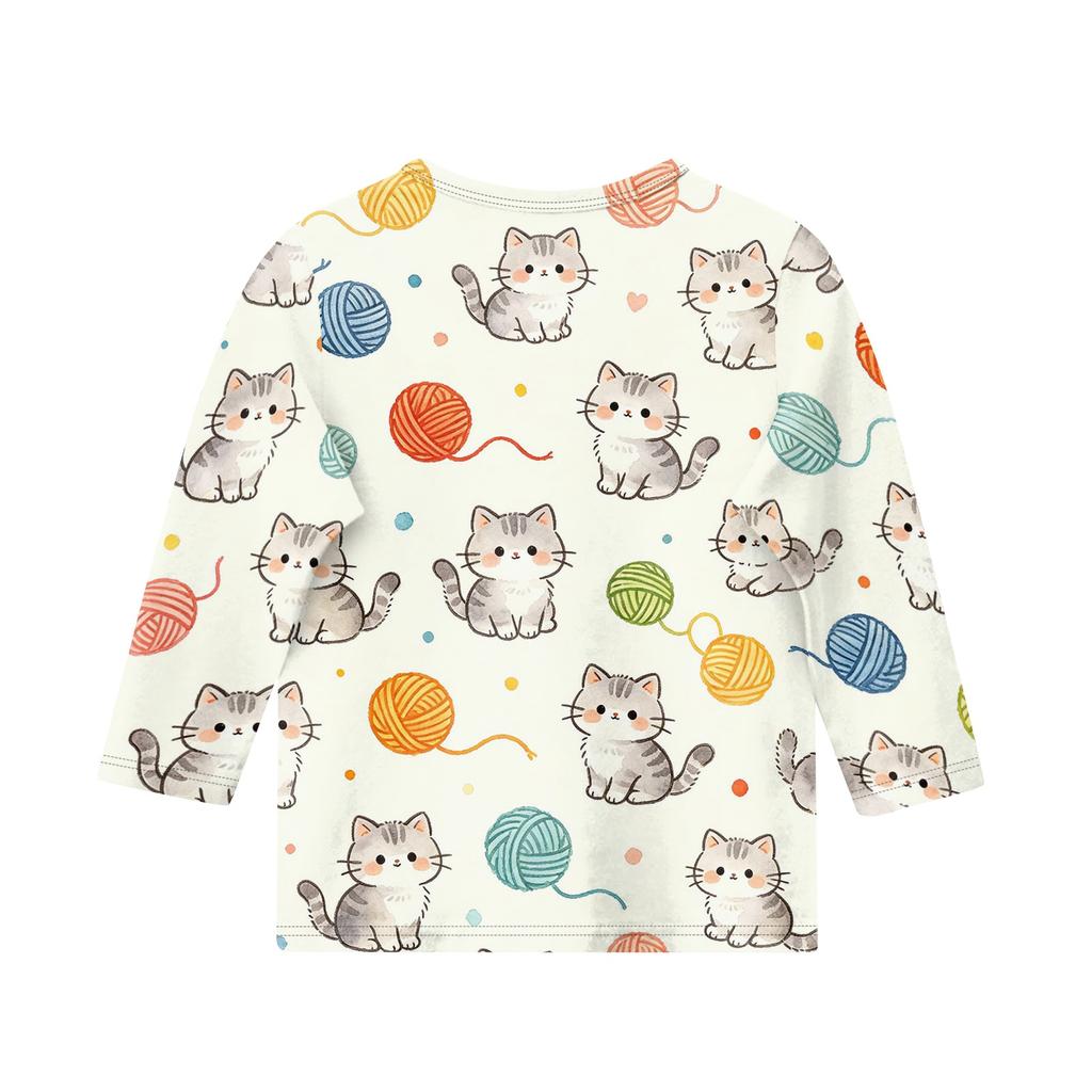 Kinder Tierdruck Rundhals Dreiviertelarm Lässiges T-Shirt Weicher Bequemer Stoff Geeignet für Alltag und Spielen