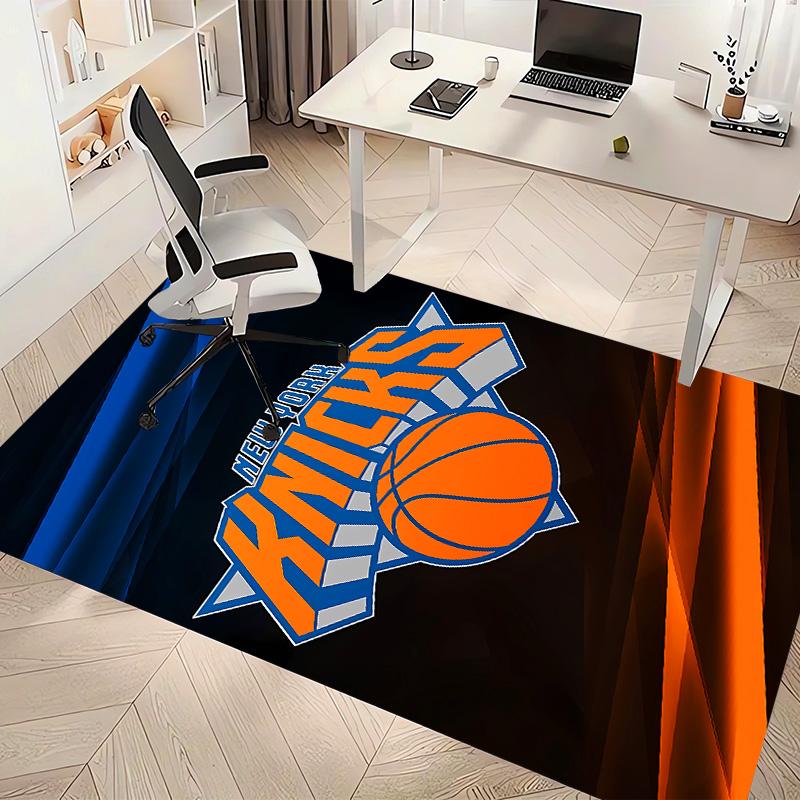 Knicks logo Print Area Rug - Soft, Washable Non-Slip Indoor Mat for Office Chairs, Living Room, Home Office Decorative Rug