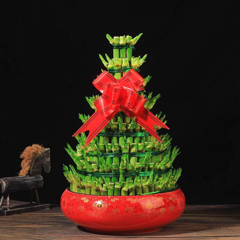 Prosperity Bamboo Tower: Hydroponic Indoor Plant for Wealth and Fortune