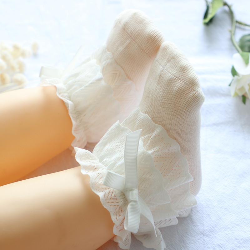 Baby Girls Lace Socks Newborn Cotton Baby Socks for Girls Solid Princess Style Infant Baby Girls Clothes Accessories