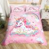 Unicorn Bedding Set Full QueenCartoon Rainbow Animal Comforter Cover Kids Girls Glitter Unicorn Duvet Cover Kawaii Quilt Cover